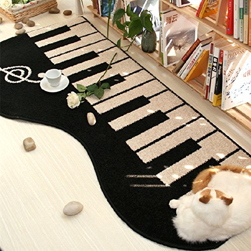 

WINLIFE Modern Piano Living Room Mat,Fashion Piano Bathroom Carpet, Kitchen Rug, As pic