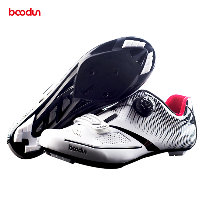 

BOODUN MTB Cycling Shoes Triathlon Racing Road Bike Shoes Men Mountain Reflective Bicycle outdoor Sneaker Zapatos ciclismo, Red