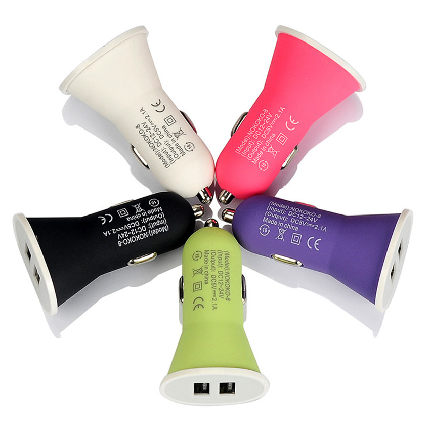 

5V 1A Dual Usb Car Charger Portable 2 Ports Car Adapter Universal