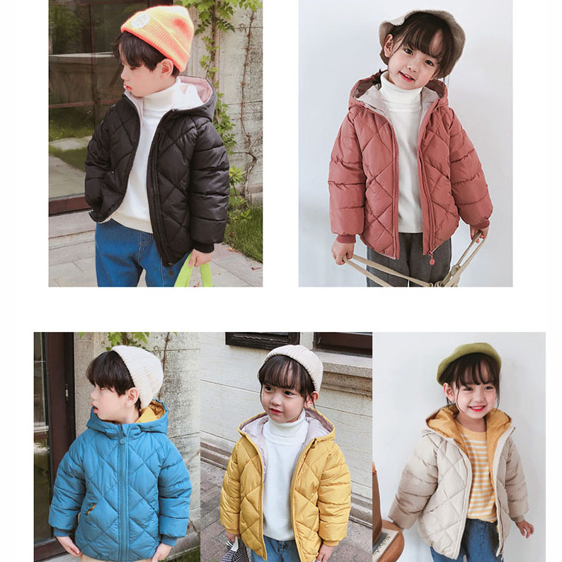 

Kids Designer Down Coat Solid Color Boys Jackets Active Plaid Embossing Printing Girls Coats Fashion Hooded Windbreakers 2019 Autumn, Beige