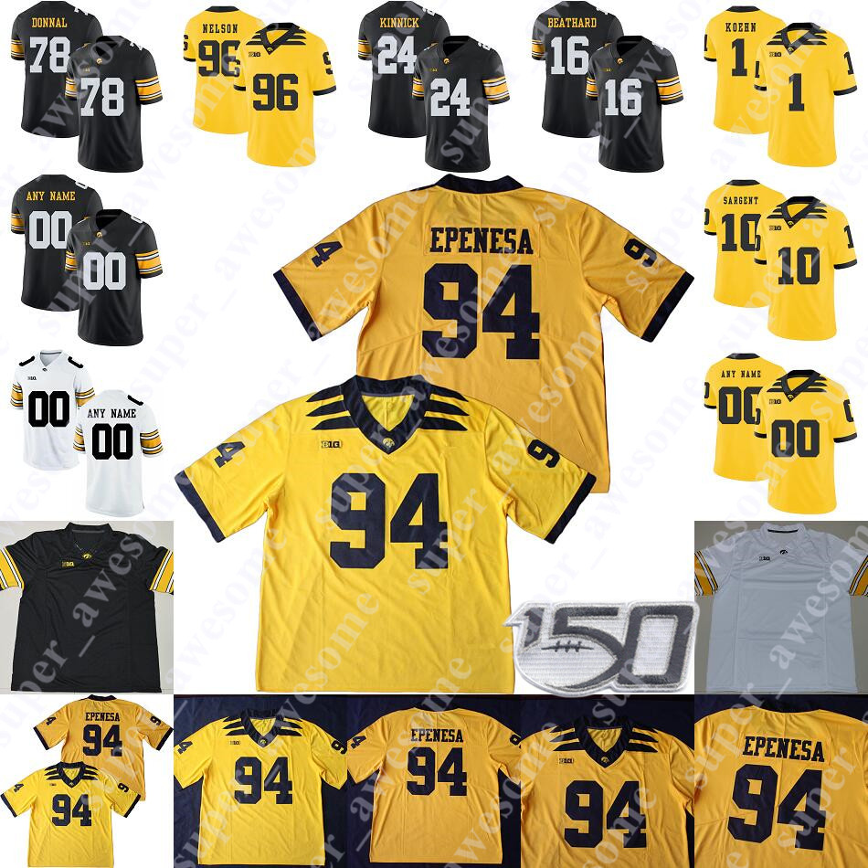 

Iowa Hawkeyes Football Jersey Toren Young Chauncey Golston John Waggoner Nico Ragaini Tyler Goodson Tyrone Tracy Jr Cedrick Lattimore Nixon, White