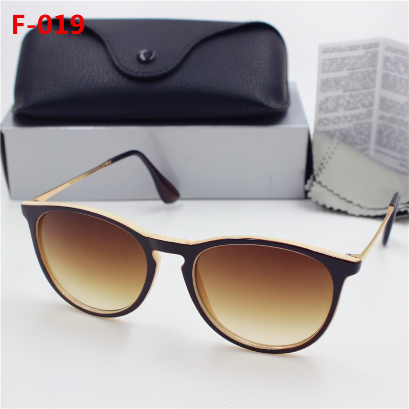 

1pcs New high quality fashion round retro sunglasses men and women eye protective sunglasses 54mm Brown HD lens Black case
