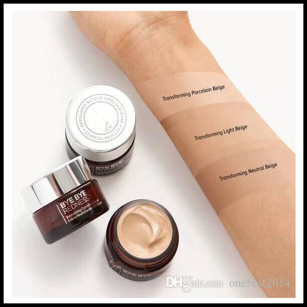 

EPACK High quality Beauty Bye Bye Makeup Natural Long-lasting Redness Neutrolizing Correcting Cream 3 colors DROP SHIPPING, Yellow