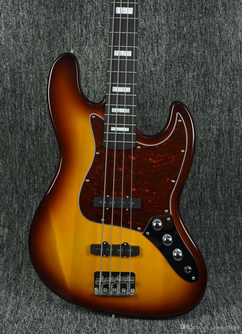 Usine personnalisée en gros / au détail meilleur prix, 4 cordes de basses électriques de la guitare Sunburst couleur, offre personnalisation!