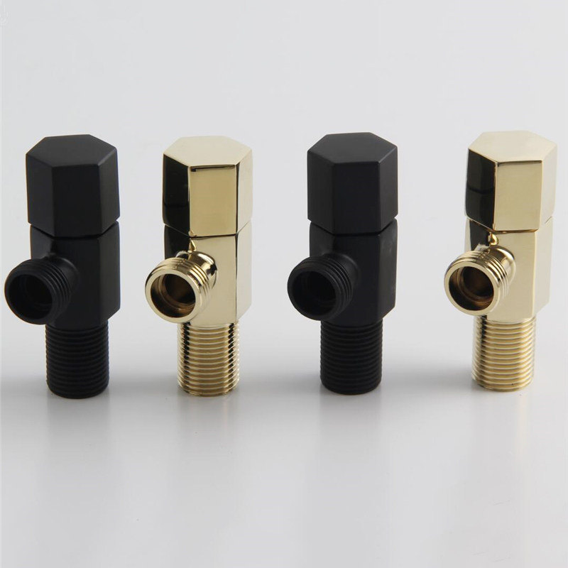 

Angle Valve 304 Stainless Steel 1/2"Male x 1/2" Male Bathroom Bidet Valve Bathroom Accessories Black Gold Finish 11-053B