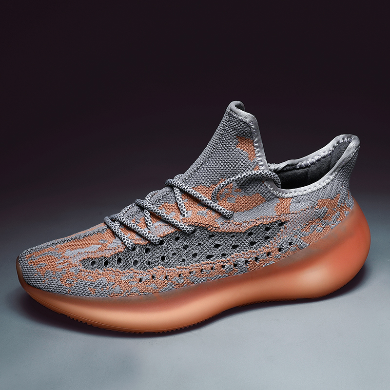 

Walking Shoes for Men Comfortable Anti Slip Male Shoes Luminous Shoelaces Outdoor Fashion Sneakers, Gray