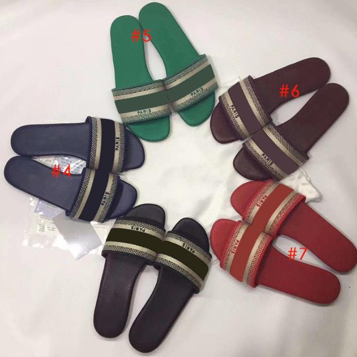 

2020 fashion ladies slippers ladies slippers embroidered beach sandals summer outdoor shoes luxury slippers sandals, Colour 5