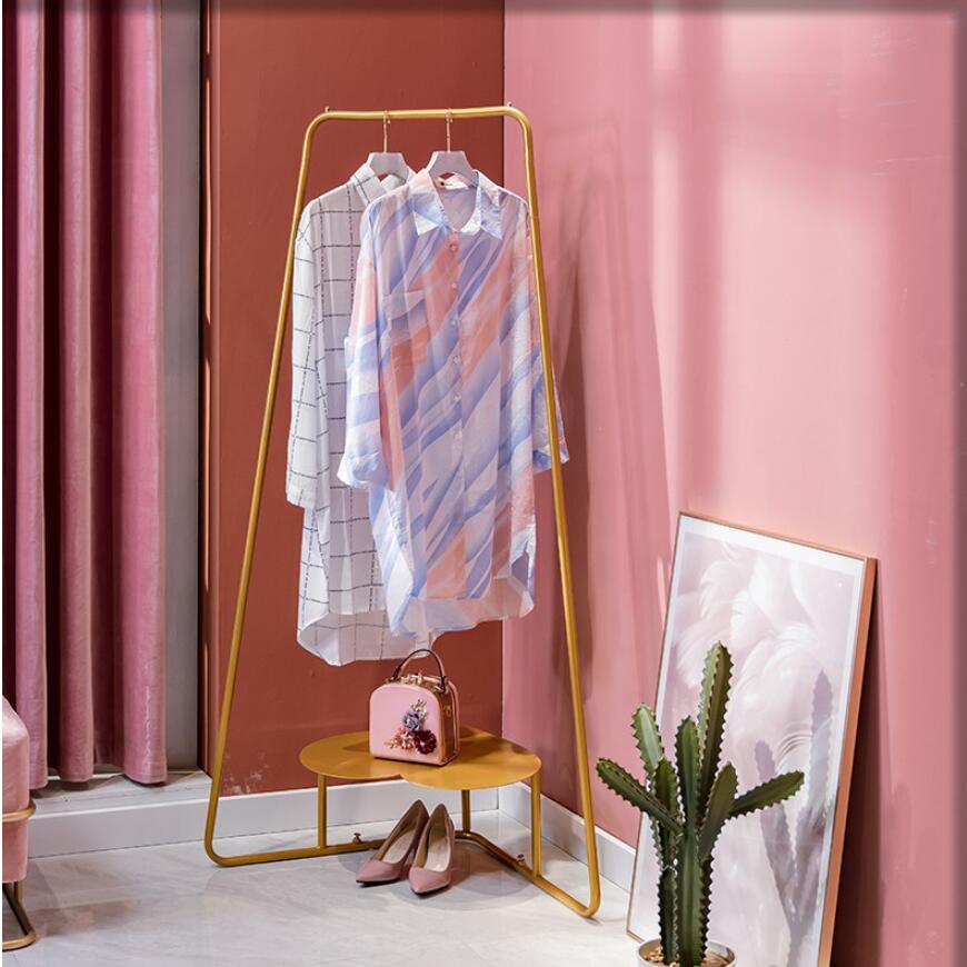 Floor clothes rack girl heart bedroom indoor corner storage rack household clothes rack modern wall corner hanger northern Europe-image-552631828
