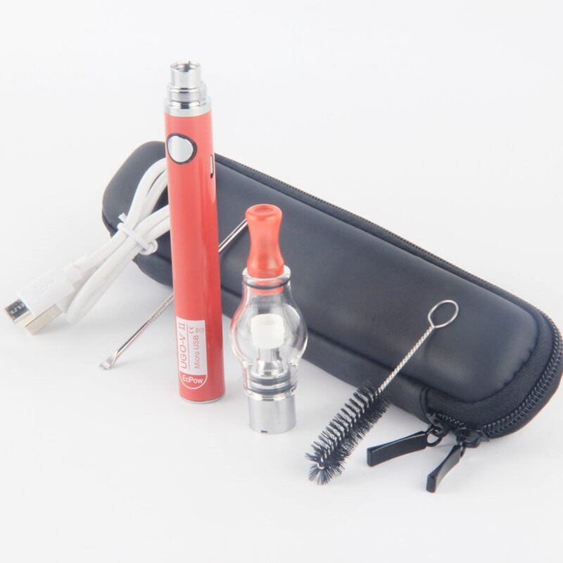

MOQ 5Pcs Wax vapes dry herb Vaporizer Kit Glass Globe Tank 650/900mah UGO V II Evod Mirco USB Passthrough dab pen Oil Shatter Deluxe Vape starter kits, Multi