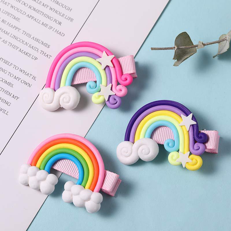 

New Girls Cute Cartoon rainbow Hairpins Children Sweet Hair Clips Barrette hairgrip Hair Ornament kids Fashion Accessories