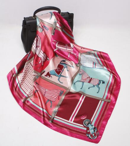 

1-5polyester silk scarf fashionable decorative silk scarf(horse)