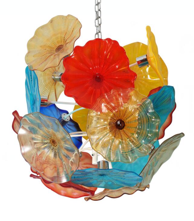 Lamps Latest Hand Blown Murano Chandeliers Pendant Light LED Glass Art Flower Chandelier for Living Dining Room Staircase-image-447537013