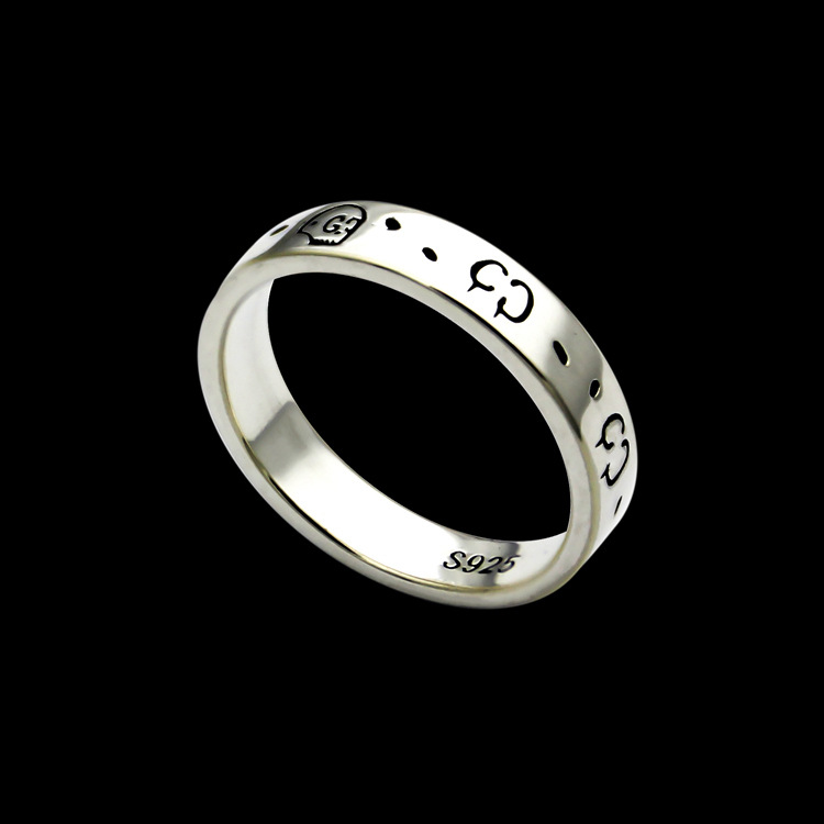 Anillo de plata Gothic muertos cabeza anillo calavera rockabilly Skull anillo plata 925