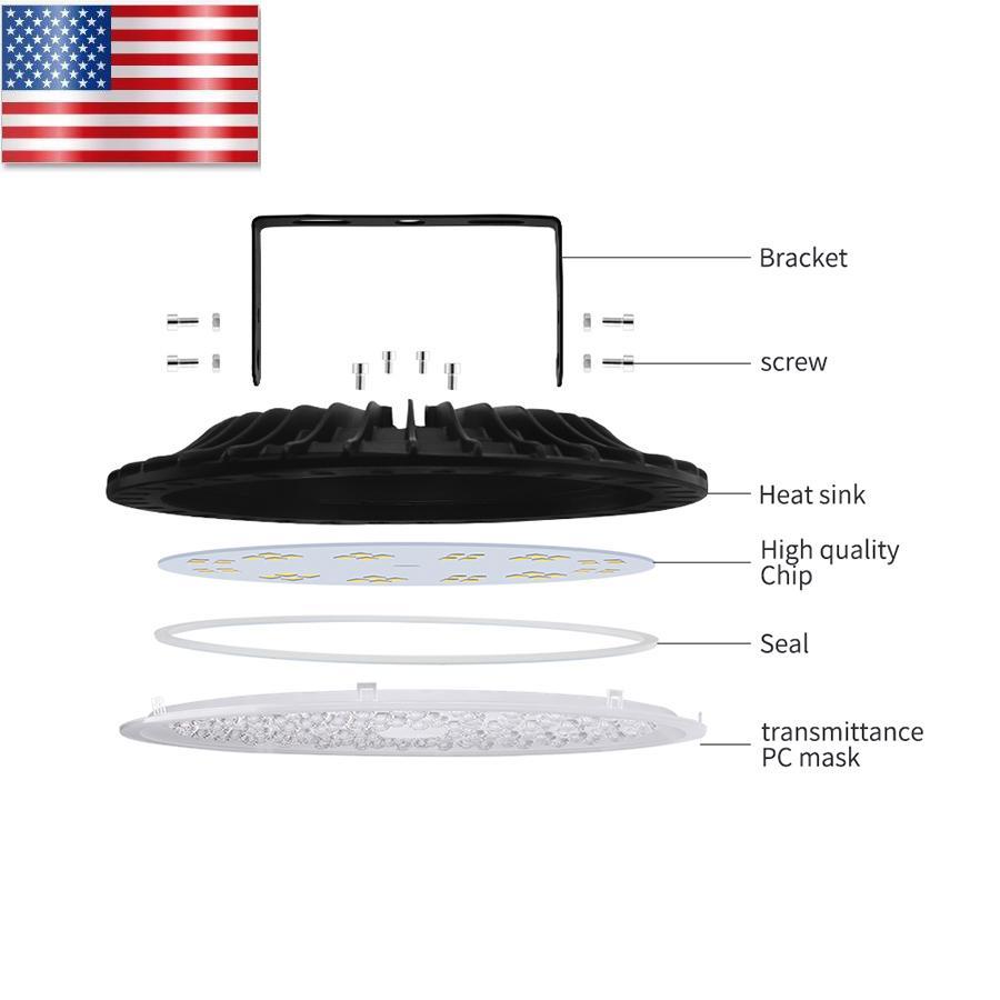 

Black Led Lights UFO Led USA Warehouse Free Shipping Heat Dissipation 40000LM Ultra Thin High Shed Lamp Large Living Room Supermarket