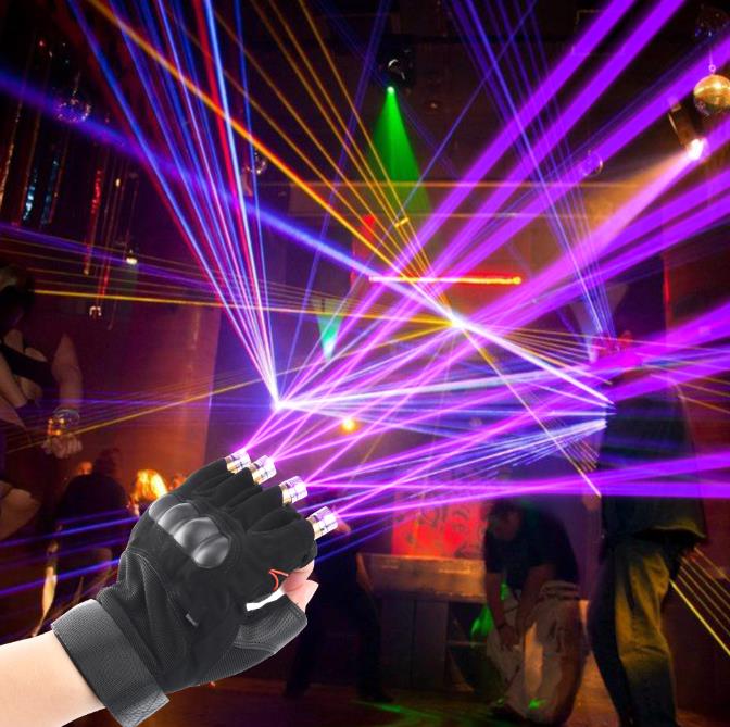 

Red Green Purple Laser Gloves Dancing Stage gloves laser Palm Light For DJ Club/Party/Bars Stage finger Light Personal props