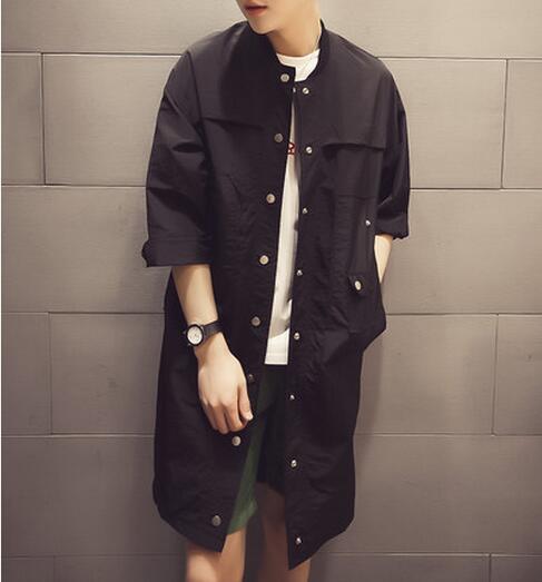 

5XL!!! 2018 Men's new design long style fashion trend men's wear, Black