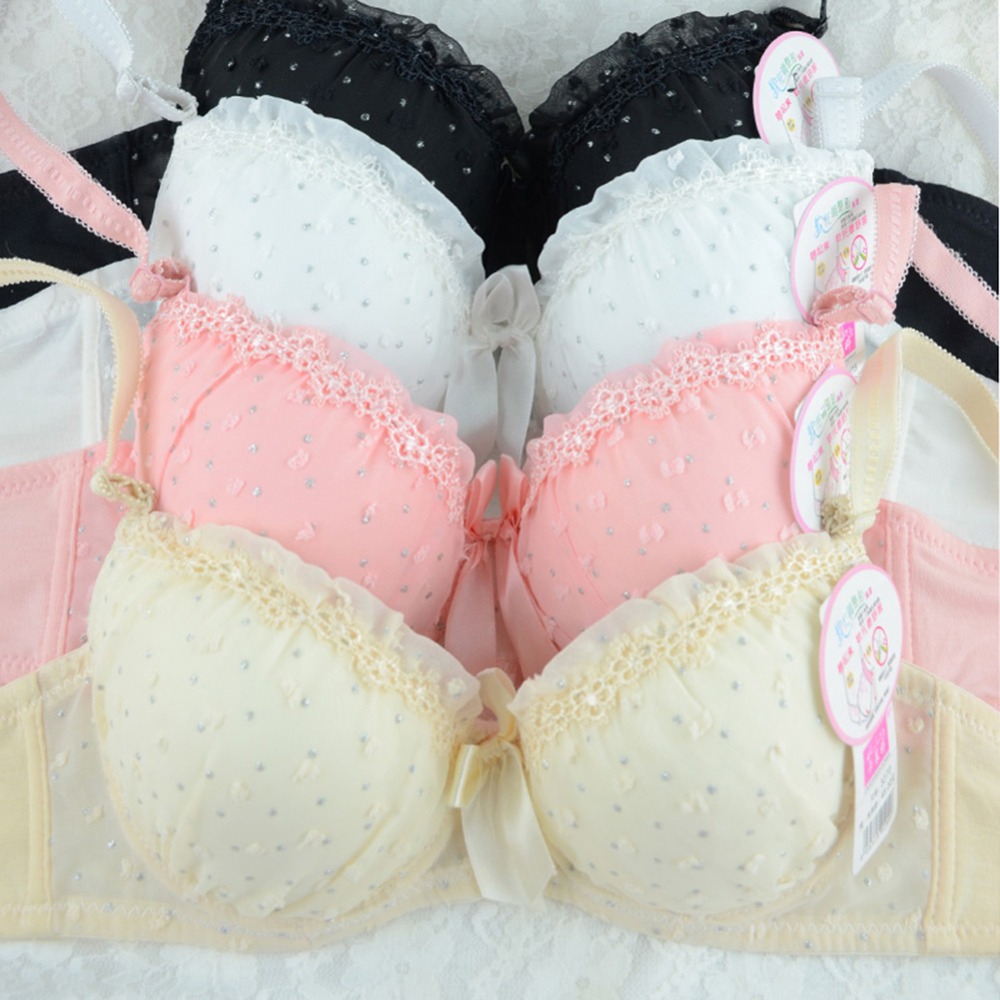 

Lace Bras Push Up Bra Bowknot Lingerie Women Underwear Underwired Brassiere, White