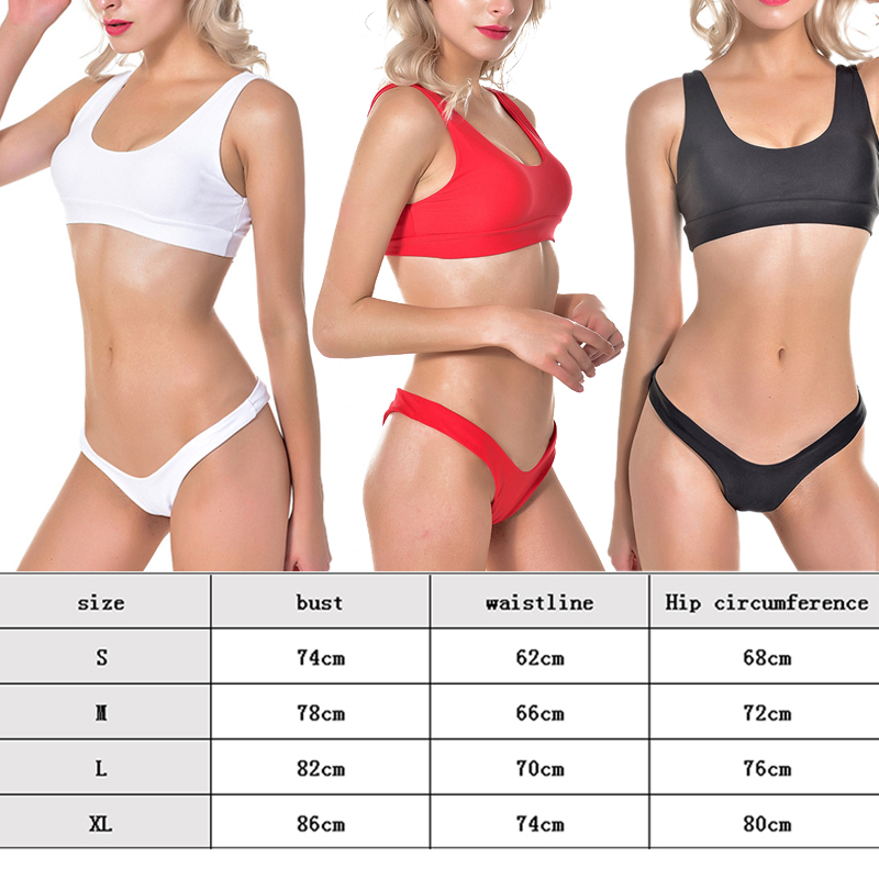 

Womens Swimsuits Beach Wear Women Swimming Bikini Set Swimsuit Split Type Without Steel Support with Chest Pad