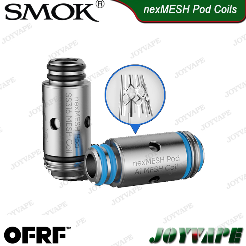 

SMOK & OFRF nexMesh Replacement Coils SS316 Mesh 0.4ohm A1 Mesh 0.4ohm Coils for SMOK & OFRF nexMESH AIO Pod Kit 5pcs/pack