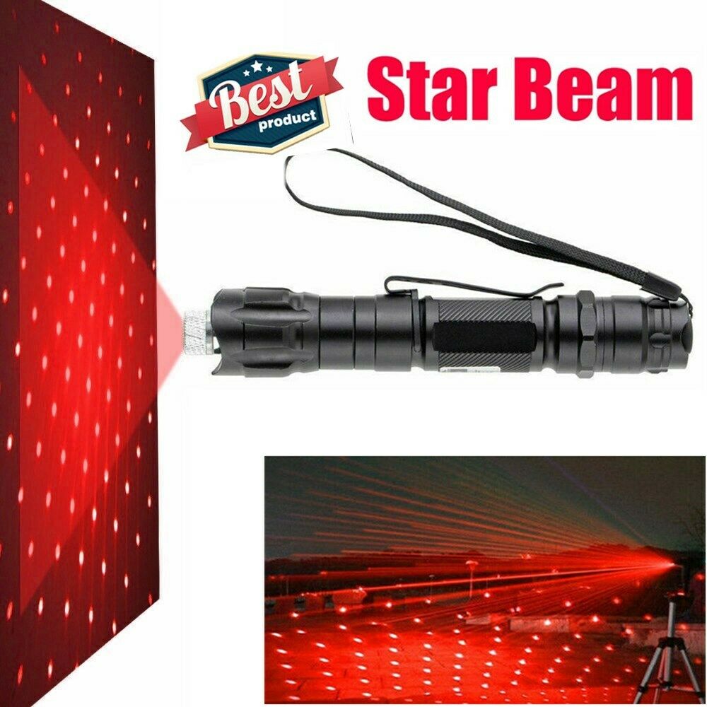

100Mile Military Red Laser Pointer Pen Star Cap Belt Clip Astronomy 5mw 650nm Powerful Cat/Dog Toy Teaching Amazing Light