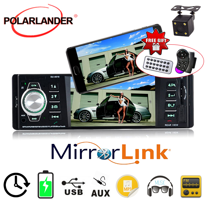 

1 Din Car Radio 4.1" Bluetooth With 4LED Camera Support TFT SD USB MMC Aux-in 1080P HD MP4/MP3/MP5 Player DC 12V Stereo
