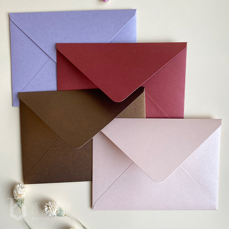 

4pcs/set Pearl Paper Solid Color Envelopes For Invitations Wedding Invitation Envelope Set 14cm X19cm