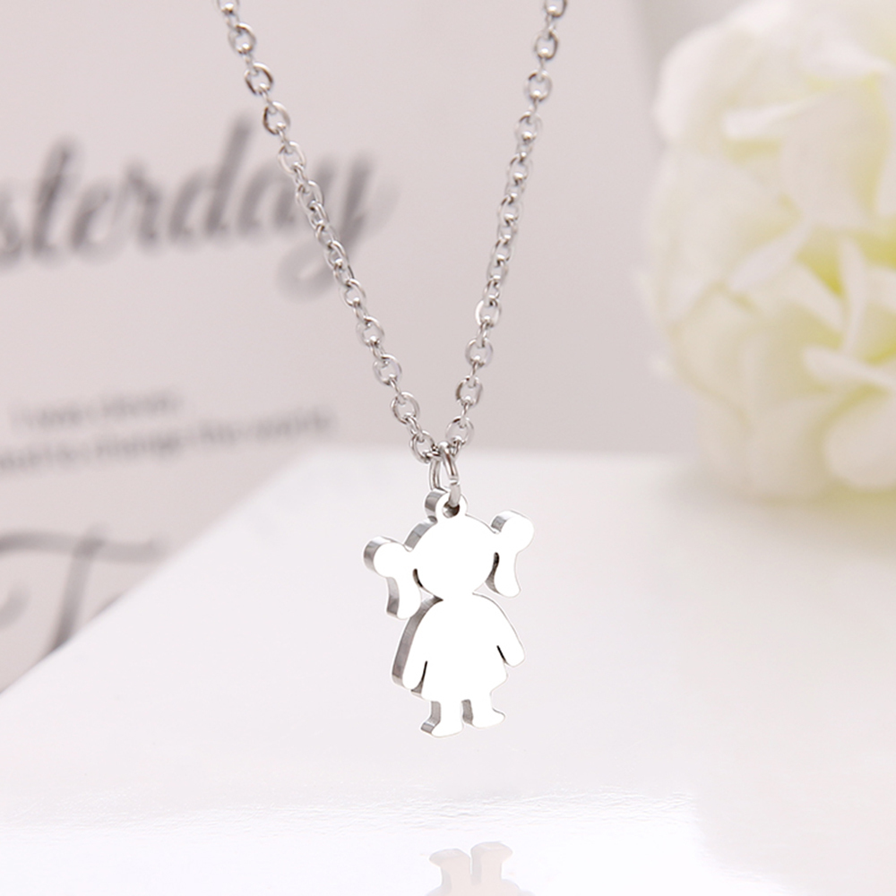 

Jewelry Gift Sumptuous Stainless Steel Necklace For Women Little Girl Choker Chain Pendant Gold Necklaces Engagement Jewelry Girl Party