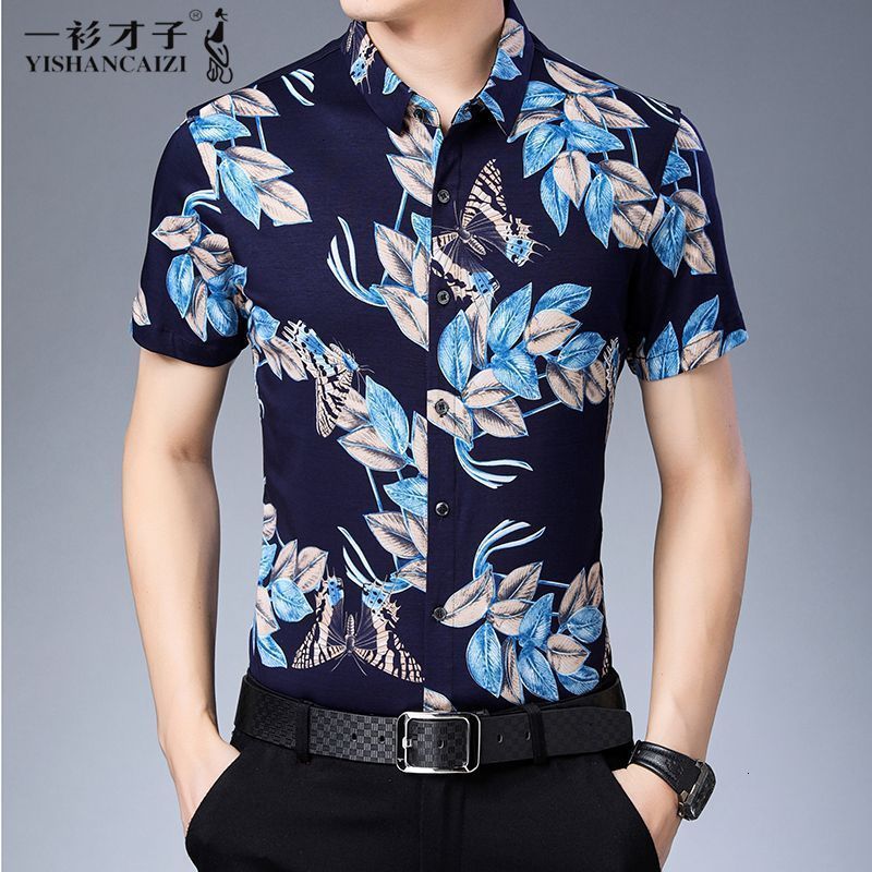 

Men short sleeve 2019 new youth summer leisure inhibited fashionable thin coat, Blue