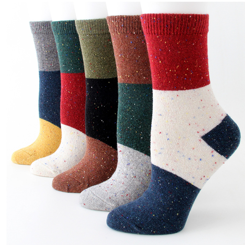 

5 Pack Womens Warm Wool Socks Thick Knit Winter soft Cabin Cozy Crew Socks Gifts, Multi