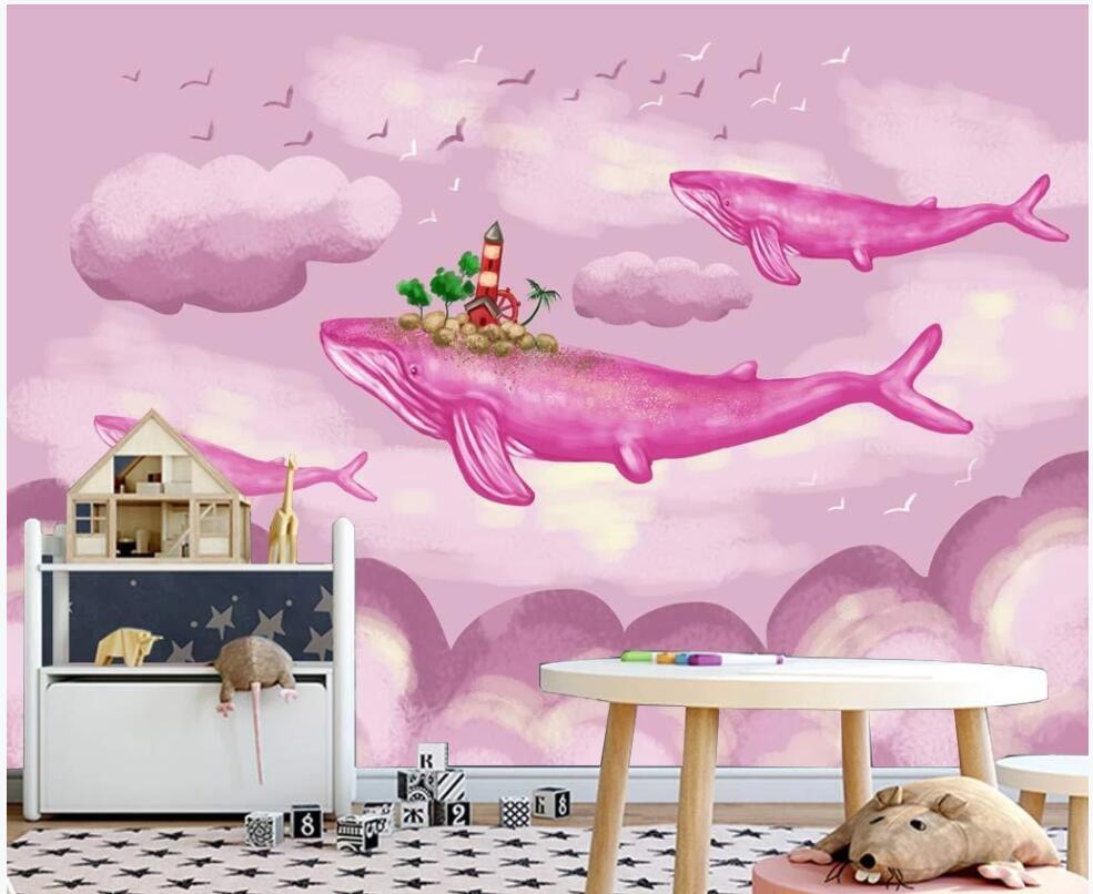 

custom photo 3d wallpaper European hand drawn whale children's room bedroom cartoon home decor living room wallpaper for walls 3 d, Non-woven wallpaper