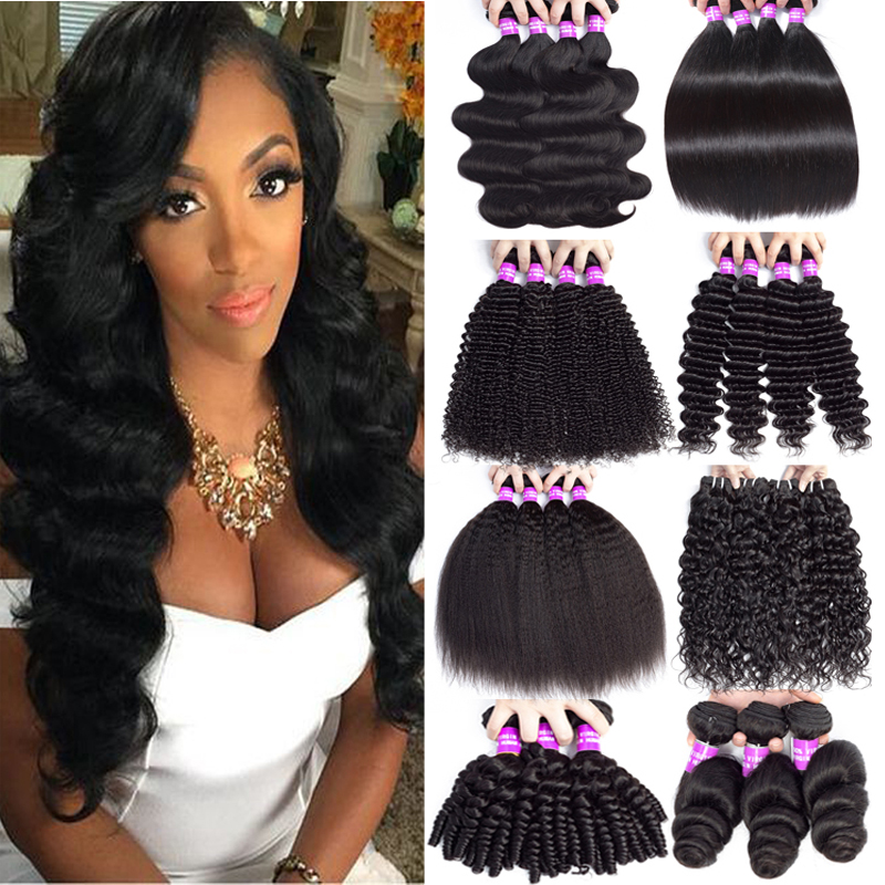 

Peruvian Remy Human Hair Weave Body Wave Deep Wave Straight Kinky Curly Bundles Weft 9A Unprocessed Virgin Human Hair Bundles Extensions