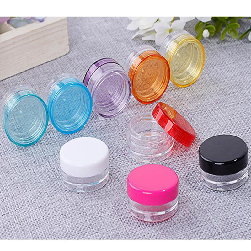 

Wax Container Food Grade Plastic Box 3g/5g Round Bottom Cream Box Small Sample Bottle Cosmetic Packaging Box Bottle 11 Colors BH1912 ZX, Rose red