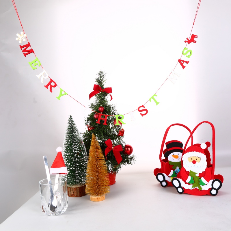 

New Merry Christmas Banner Letter Garland Decoration Christmas Tree Bunting Flags Happy New Year Xmas Party Hanging Decoration