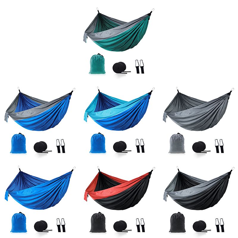 

Sturdy and durable camping user double nylon hammock Double nylon hammock for camping users Outdoor Hammock-gray