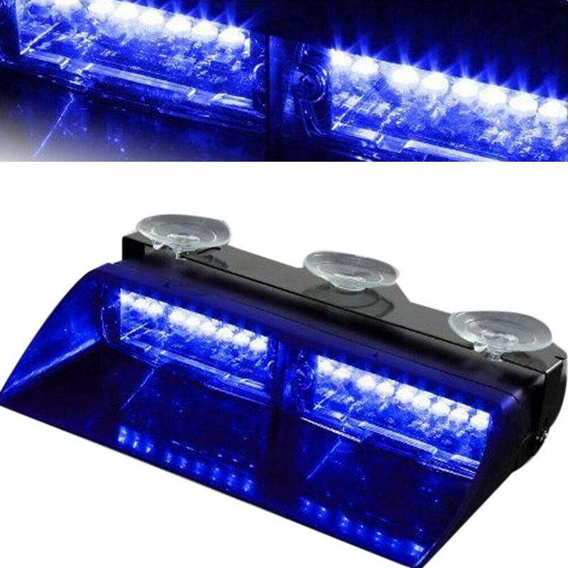 12V 16LED haute intensité voiture stroboscopiques Avertissement Lumière Universelle Lumière d'urgence pour l'intérieur Toit / Dash / Pare-brise a