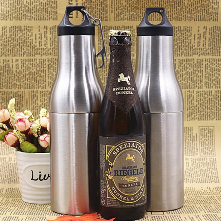 

Vacuum Cooler Bottle 12oz Silvery Keep Warm Cup Stainless Steel Practical Durable Simple Insulating Sleeve Double Deck Mugs CCA11508 10pcs, As picture