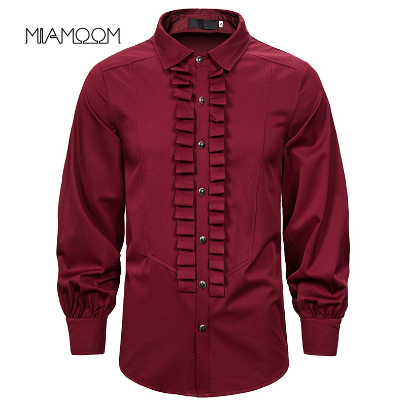 

MIAMOOM Classic Long-sleeve Shirts Men Spring Autumn Printing Shirt, Black