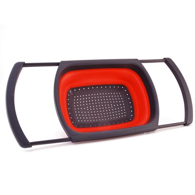 

Foldable Silicone Sieve Vegetable Wash Basket Colanders Basket Kitchen Strainer Tools Adjustable Fruit Drain Wash Basket Filter