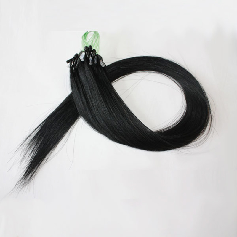 

10"-26" 0.5g s 200s Grade 8A brazilian Loop Micro Ring Human Hair Extensions 100%Remy Virgin Hair Straight Dark color 100g