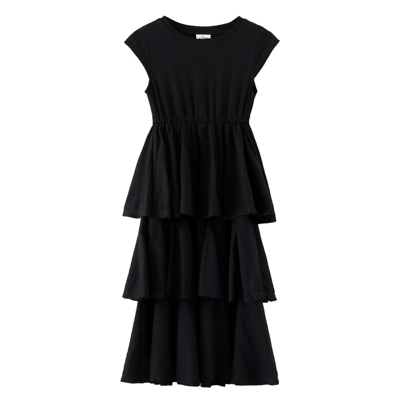 

Brand Children Dress 2020 New Kids Summer Dress for Girls Cotton Layered Beach Baby Clothes Toddler Sundress,#5079, Black