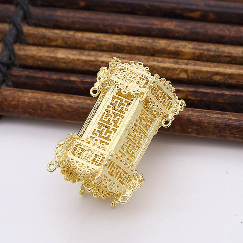 

Other 5pcs Brass Casted Ancient Pavilions Lanterns Loops Connectors Oriental Charms Quality DIY Hair Head Jewelry Accessories