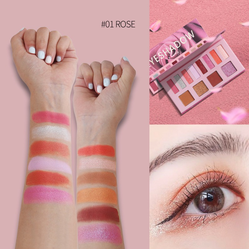 

12 Color Eyeshadow Pallete Glitter Eyeshadow Pigment Eye Shadow Palette Waterproof Long Lasting Makeup Pallete #