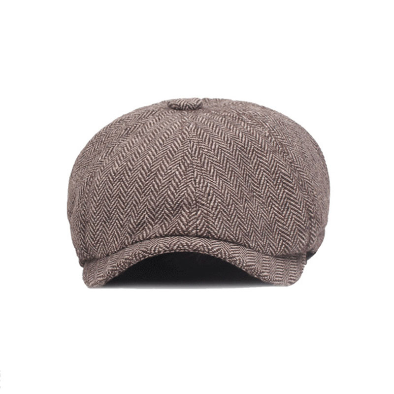 

Sboy Hats Unisex Autumn Winter Caps Men And Women Warm Tweed Octagonal Chapeau Hat For Male Detective Retro Flat, Dark grey