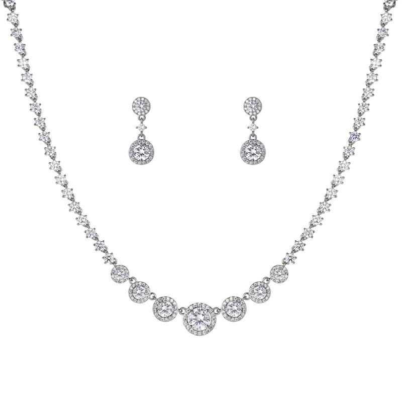 Joyas-set Rosegold rosa con cristales de swarovski ® nobel joyas