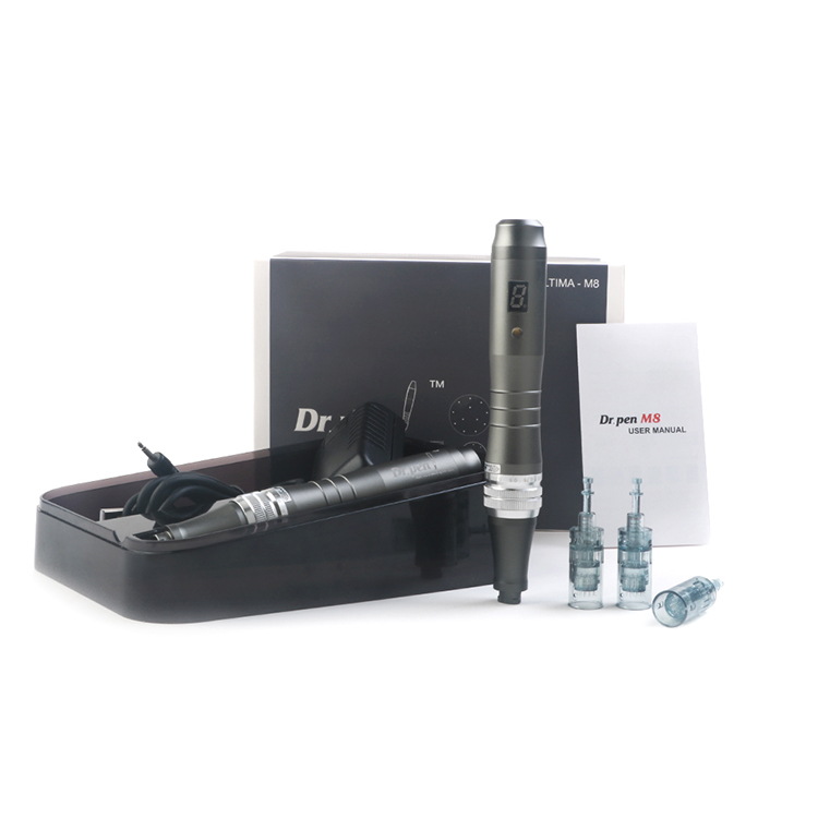 

Digital 6 levels Derma Pen Professional wireless dr. pen M8 with needle cartridge round nano needles