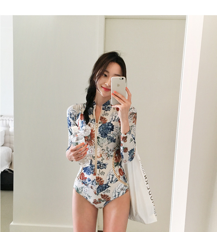 

Sexy Light Beige Crochet One piece Swimsuit Womens Sexy Long Sleeve Swimwear Bikini Cover Up Beach Dress