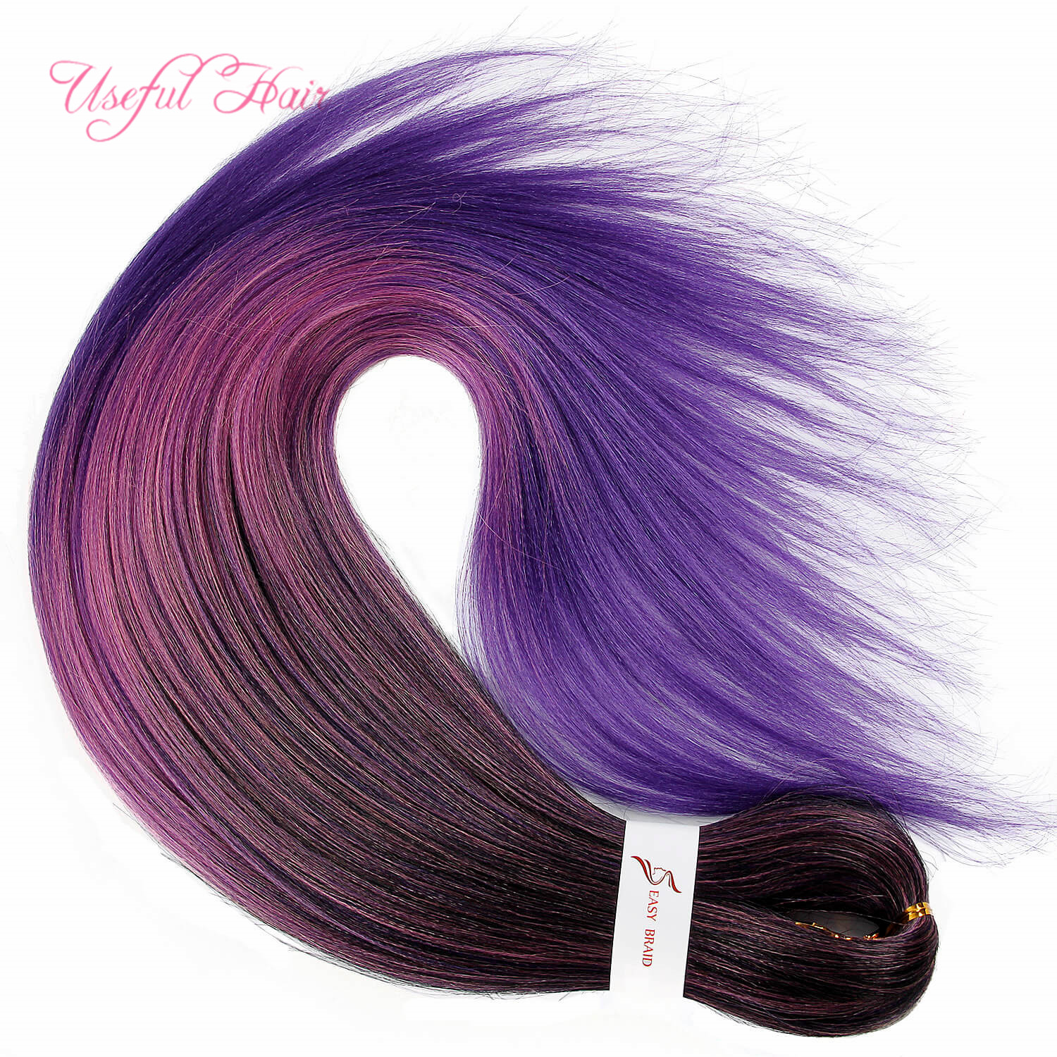 

Pre Stretched Ombre Easy black marley Jumbo Synthetic Braiding Hair fashion new Crochet Purple Hair Extensions More Lighter Jumbo Braid, #1