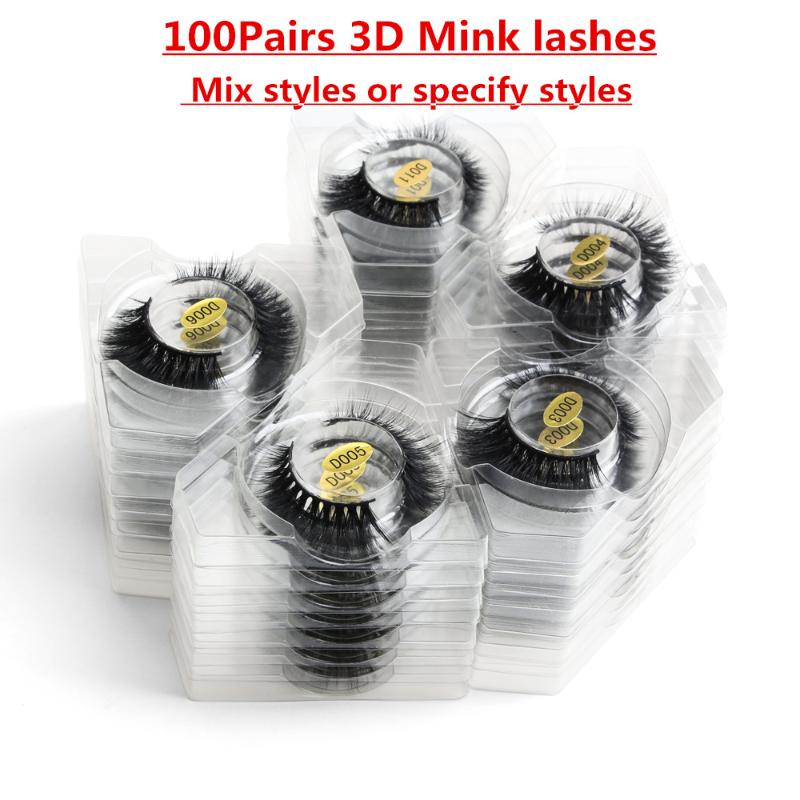 

MAANGE 10/20/30/40/50/100 Pairs 3D False Eyelashes Long Lasting Faux Mink Lashes Makeup Eyelash Extension Supplies Wholesale