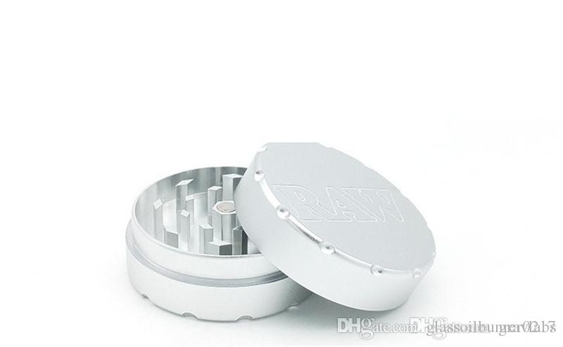 

Sliver 47mm 2layer RAW Grinders Metal Smoking Grinders for Tobacco Match Glass Hand Pipe Hookahs