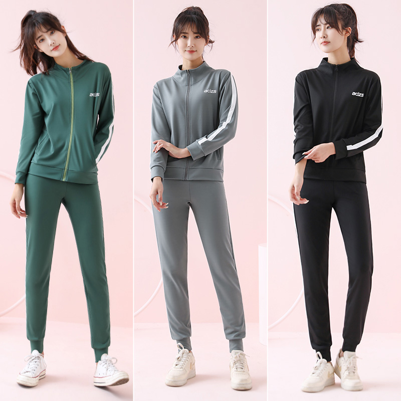 

Female Yoga Workout Set Loose Sports Jacket Sweatshirt Sports Harem Pants Gym Fitness Running Jog Set tracksuit for women, Set-12